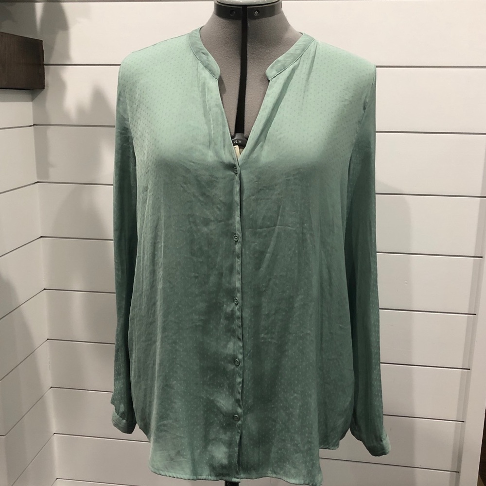 H&M Mint Green Button Down Blouse